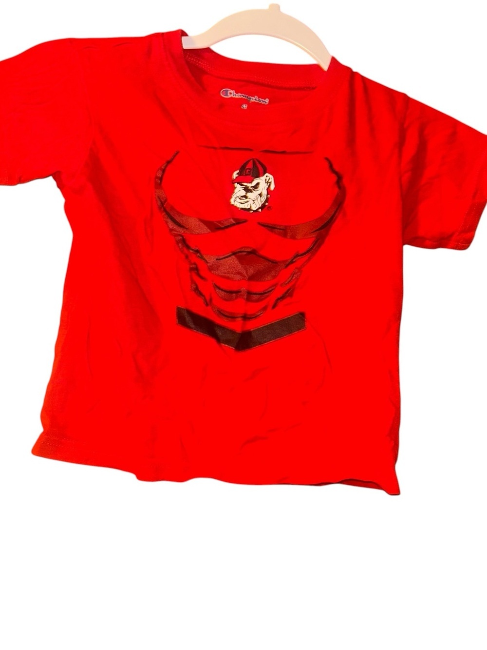 Kids champion Georgia bulldogs red double-sided Tshirt tee size 4T